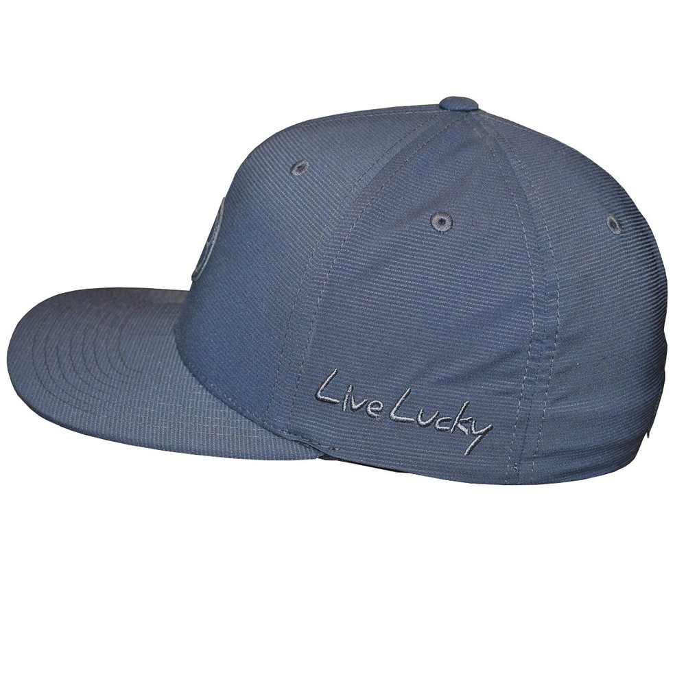 Black Clover Sharp Flat Fitted Golf Hat, Small/Medium Heather Gray