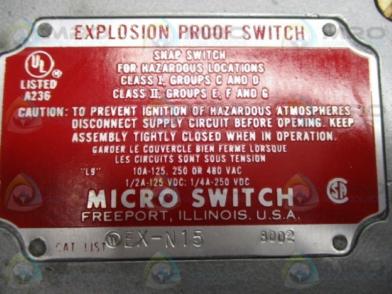 MICRO SWITCH EX-N15 SNAP SWITCH (GREY) UNMP