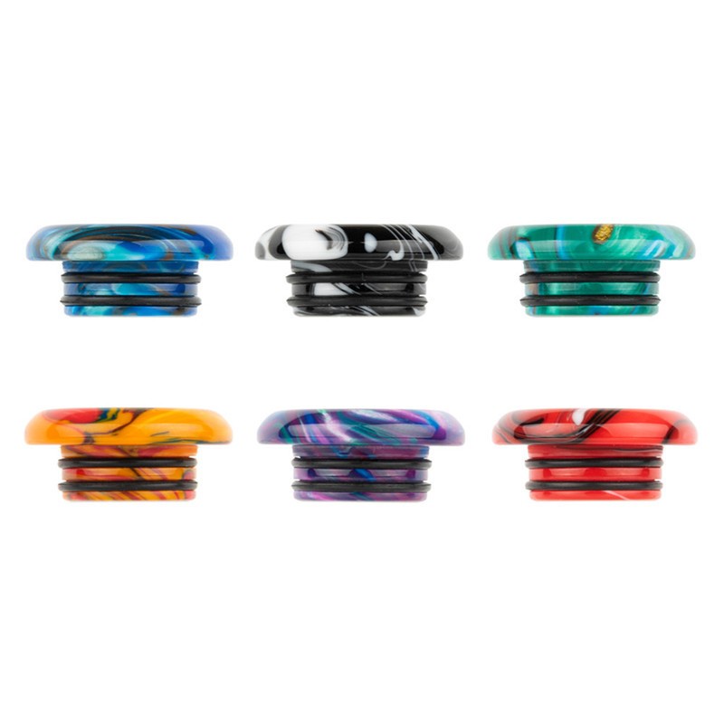 Colorful Pattern Flat 810 Resin Drip Tip Random 5PCS