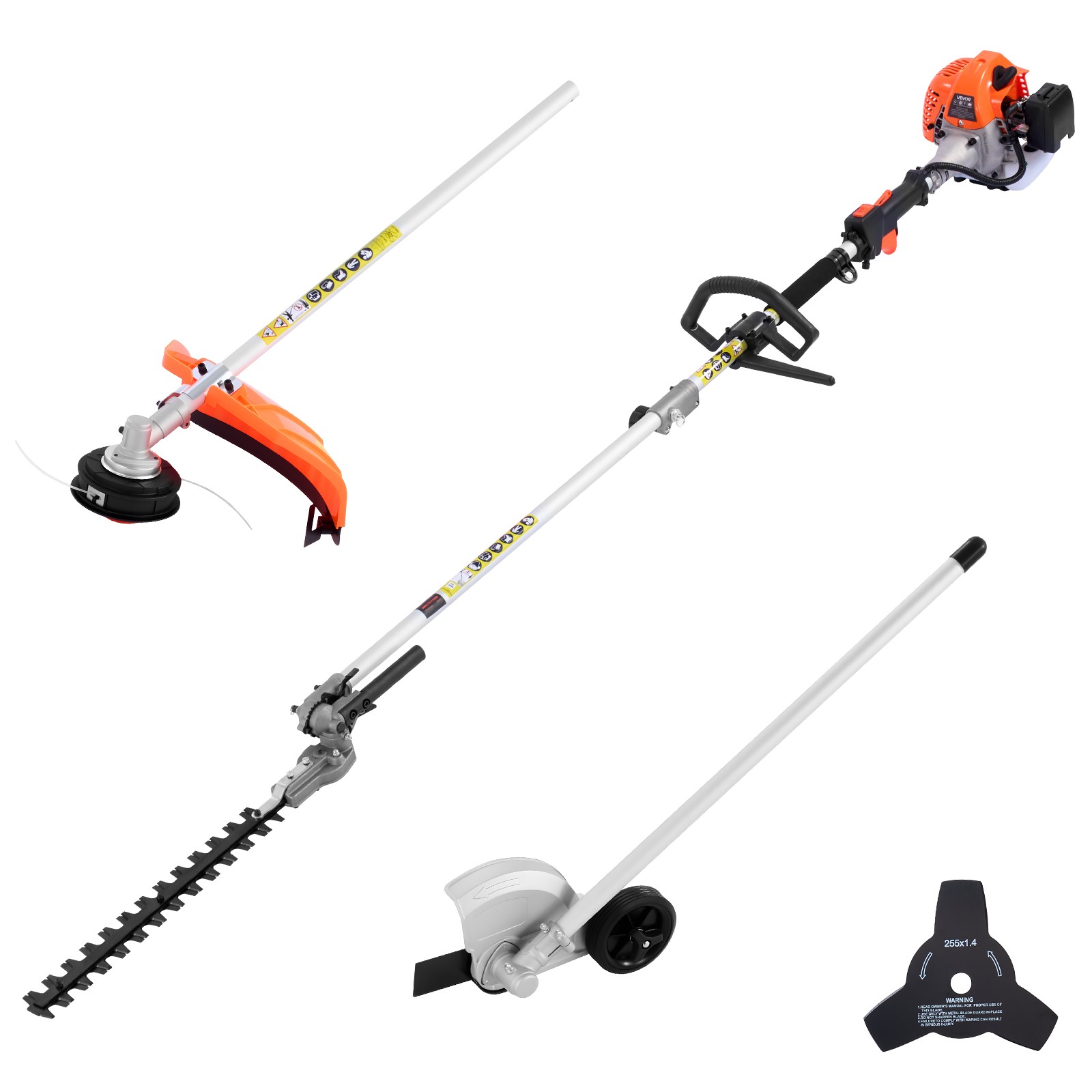 VEVOR 4-in-1 Gas Hedge Trimmer 2 Cycle 26cc Gas Powered Handheld Hedge Trimmer