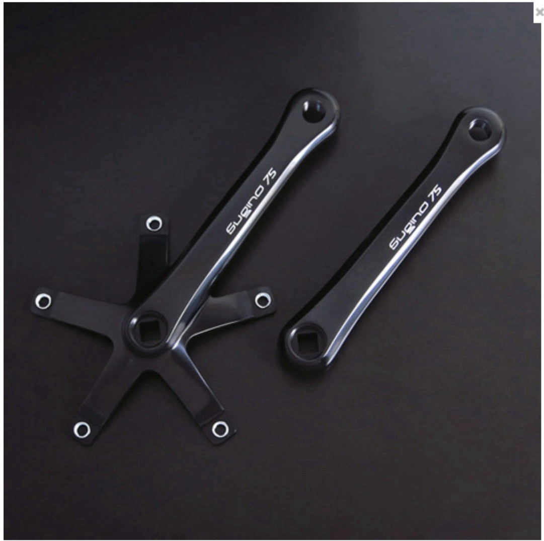 Sugino SG75 Crankset w/ Chainring Bolts | 165mm | 144bcd | Black | Track