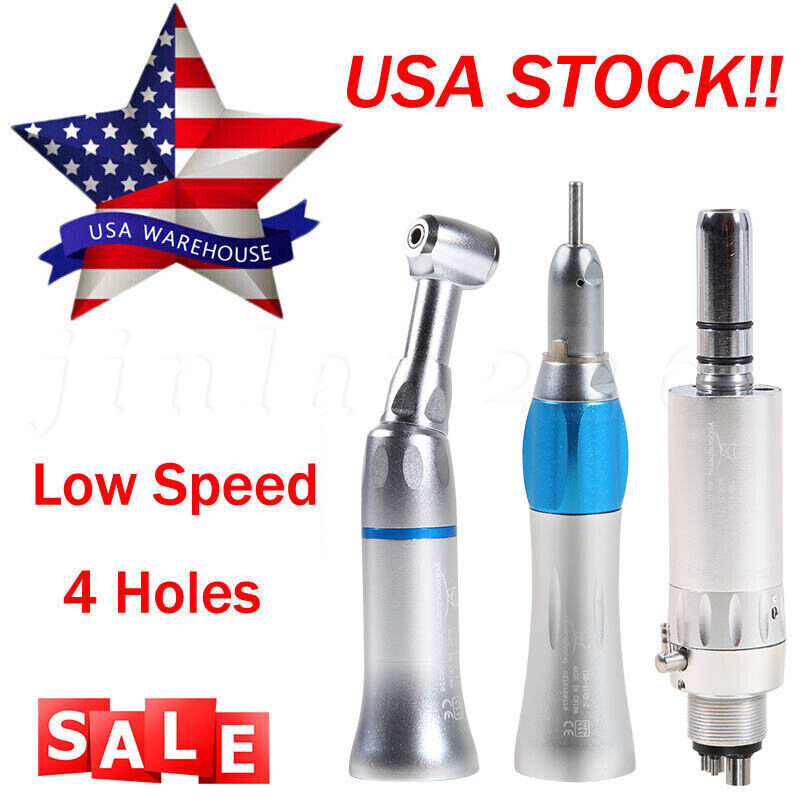 Dental Low Slow Speed Handpiece E-type Contra Angle Micro Air Motor 2/4 Hole 1:1