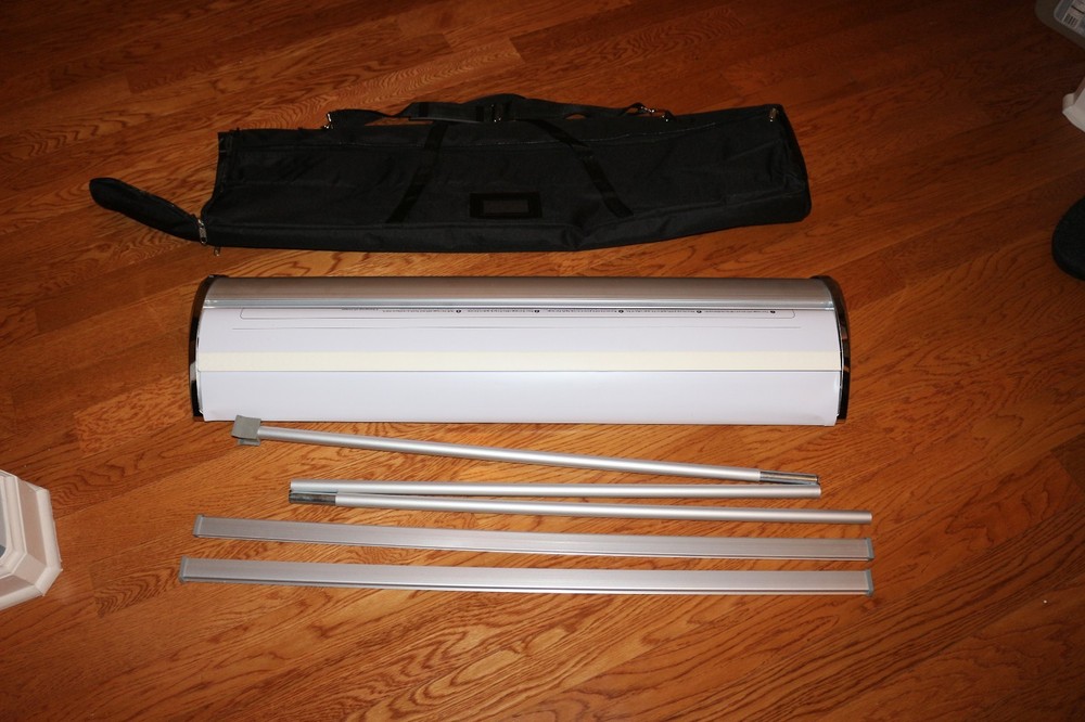 Double (2-side) Retractable Roll Up Banner Stand (Display), 33" x 79''