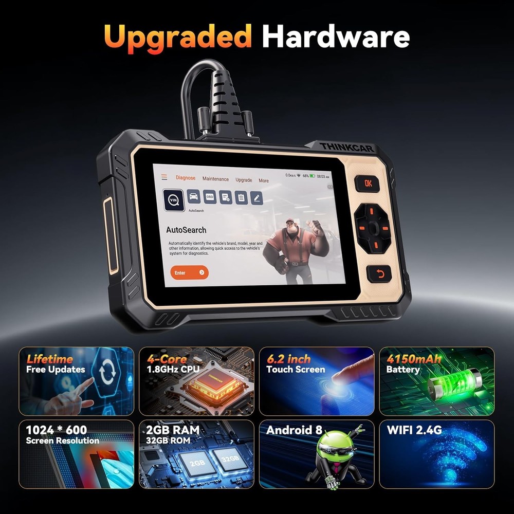 ThinkScan 662 OBD2 Scanner ABS SRS Engine Diagnostic Tool Active Test 12+Service