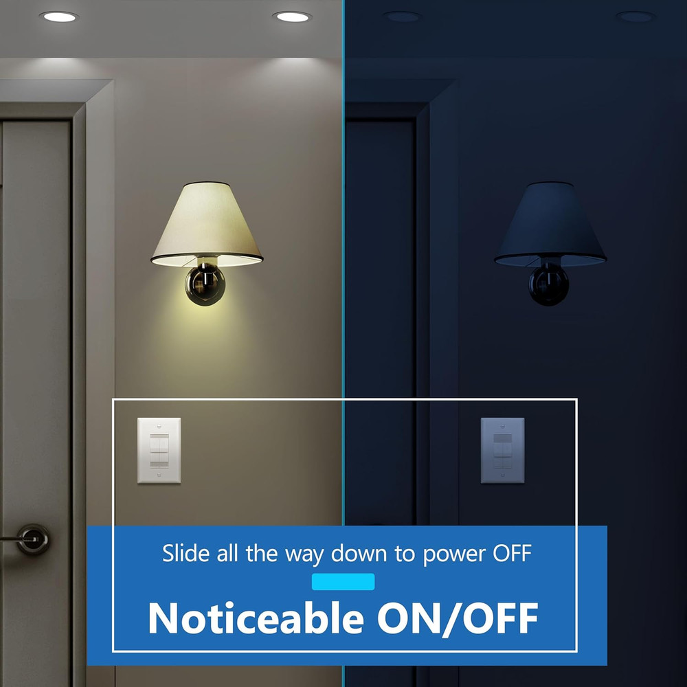 Combination Dual Dimmer Light Switch Control 2 Sliding Light Controls Single P