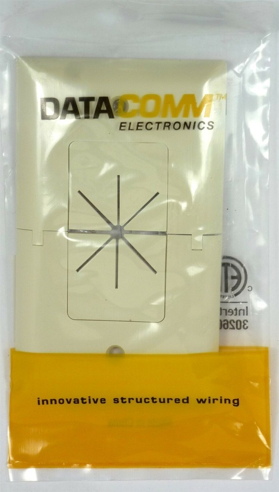 DATACOMM 45-0017-LA Split Wall Plate with Flexible Opening (Light Almond)