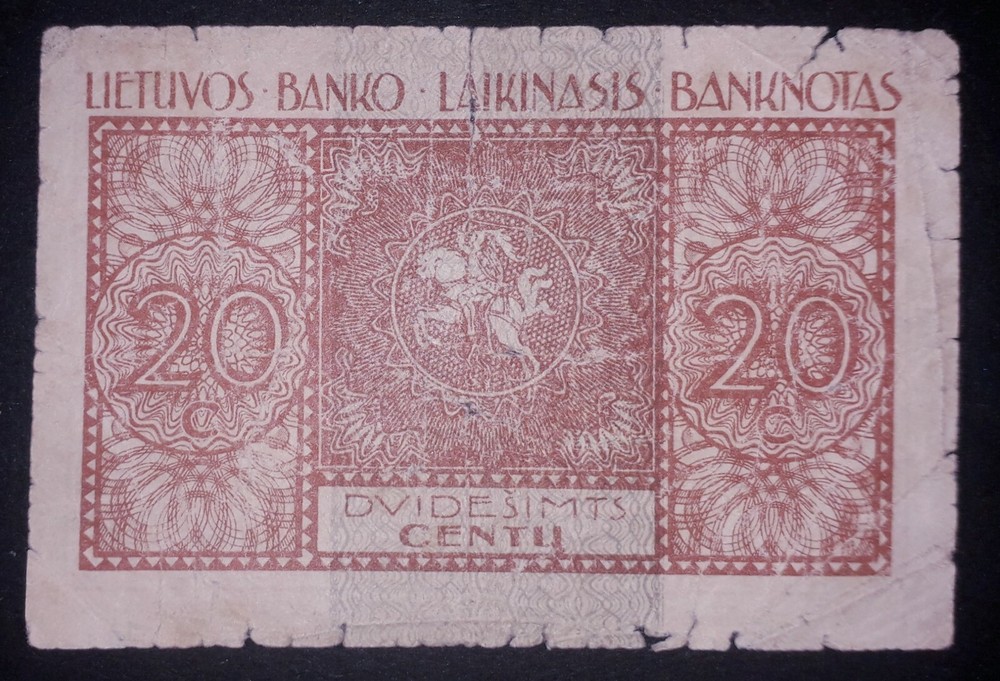 Lithuania 20 cnt banknote, 1922year,normal condition