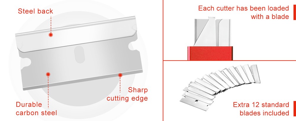 WORKPRO 12Pk Box Cutter Retractable - Utility Knife with Single Edge Razor Blade