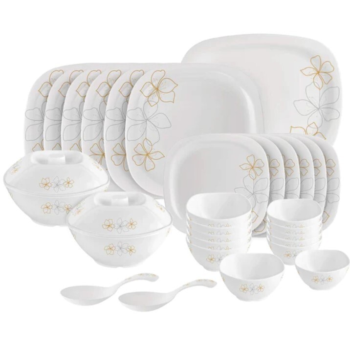 Cello Melmoware Square Dinner Set, Marvella, 31 Pcs , Large