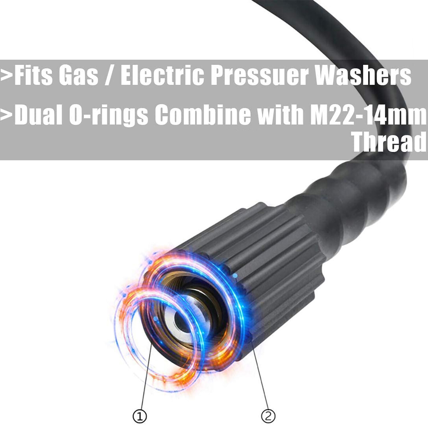 High Pressure Washer Hose 25/50/100ft 5800PSI M22 Power Washer Extension Hose