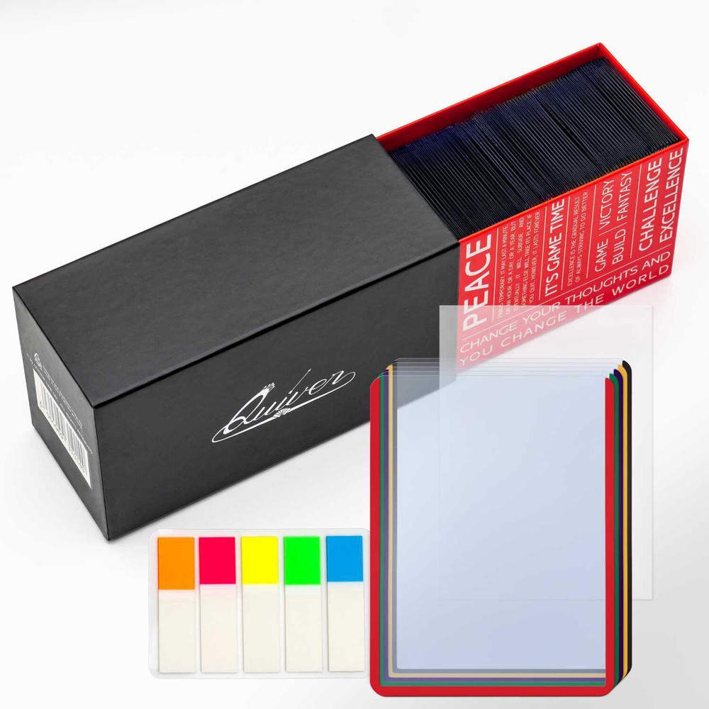 Quiver 100 Count Top Loader for Cards + 100 Soft Card Sleeves + 100 Pull-Tabs