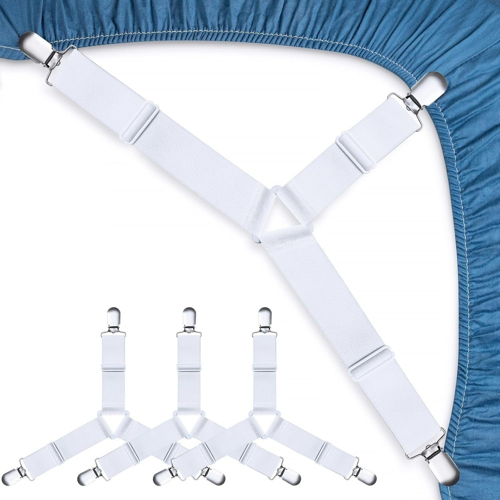 Bed Sheet Straps, Easy to Install Bed Sheet Clips, Fitted Sheet Clips Sheet S...