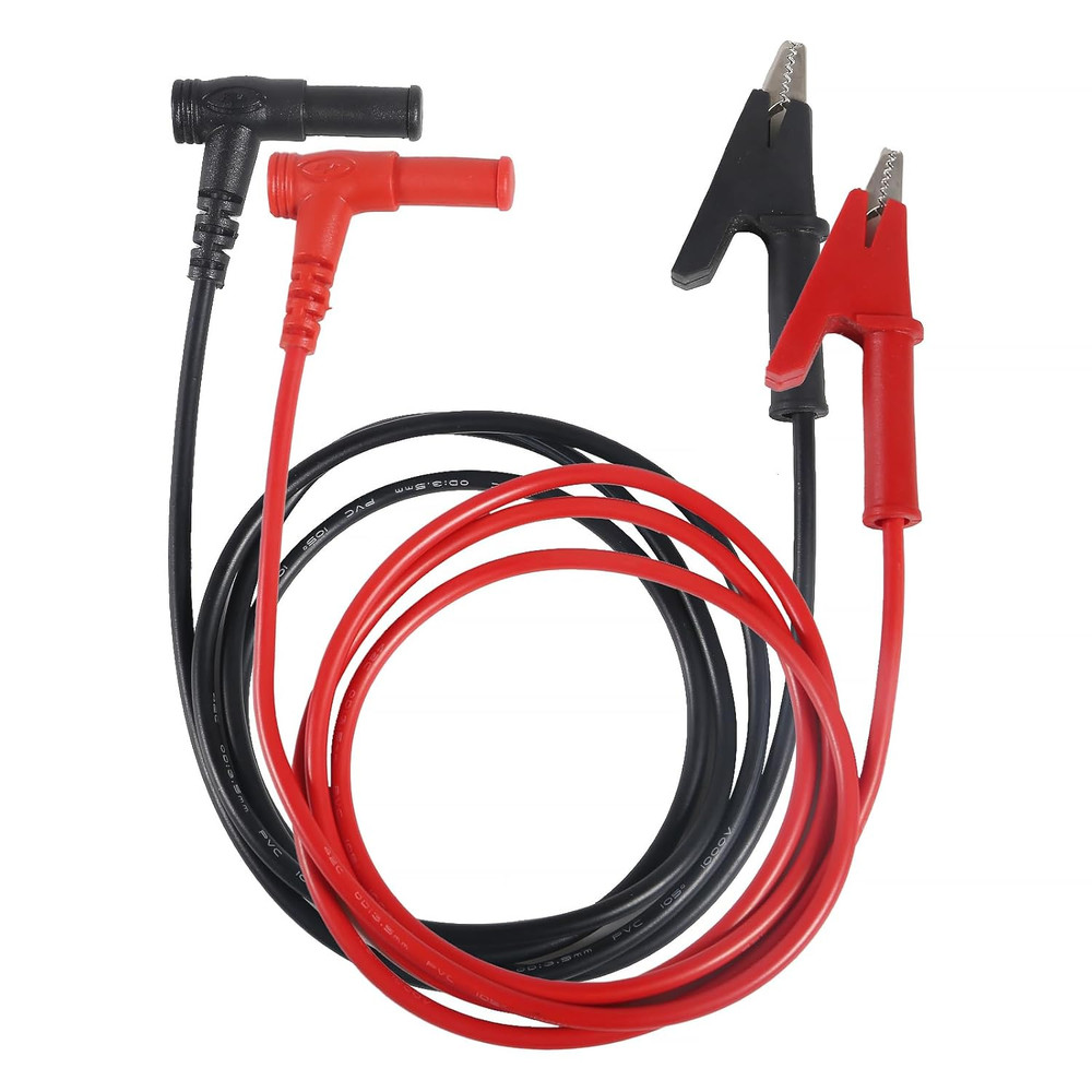 2Pcs Multimeter Test Leads Banana Plug Right Angle to Alligator Clips Soft Te...