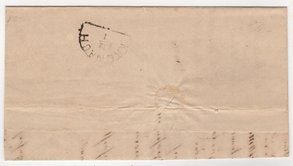 1868. Pre-Philatelic Entire. Küps to Kronach.