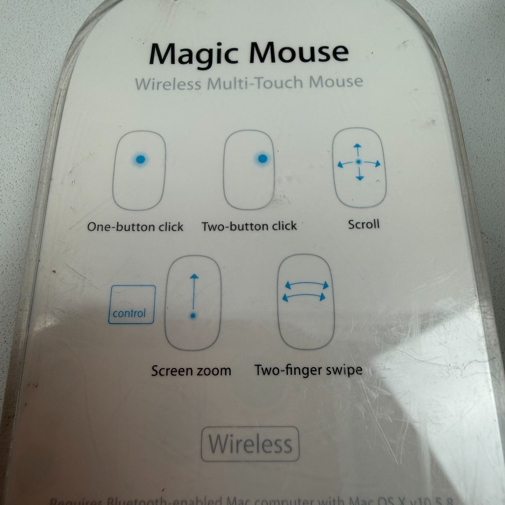 Apple MB829LL/A Wireless Bluetooth Magic Laser Mouse White A1296 *TESTED/WORKING