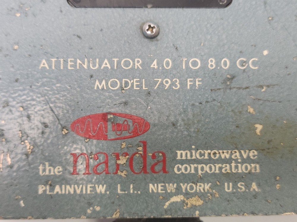 Narda Model 793 FF Variable Coaxial Attenuator 4.0 to 8.0 CC - Dinged