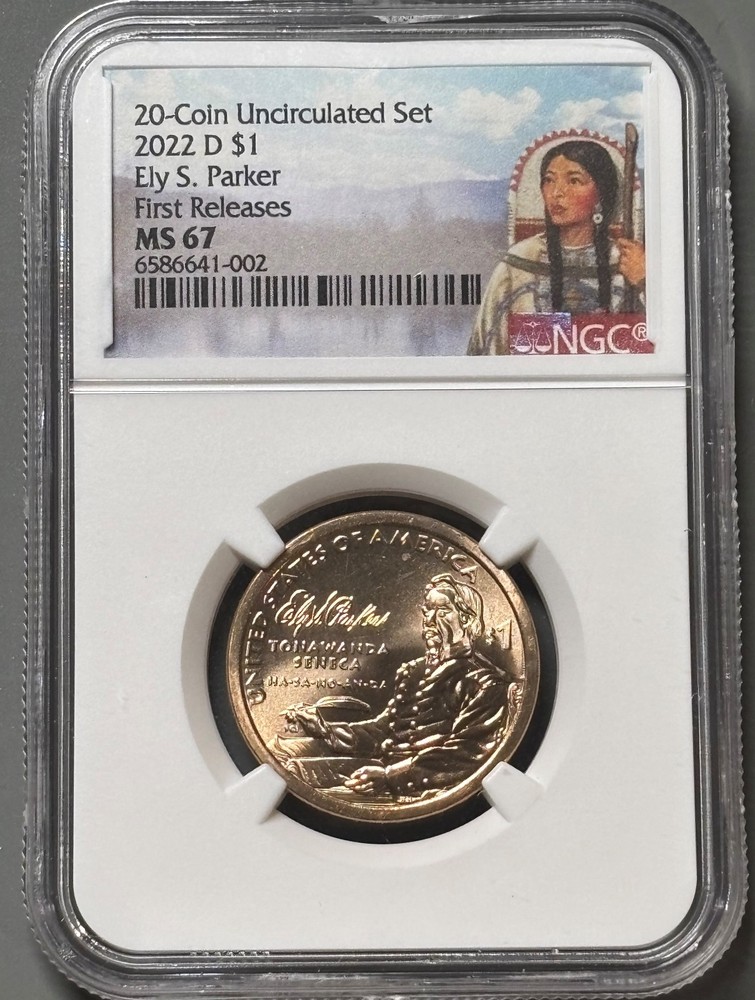 2022 D Ely S. Parker Native American Dollar NGC MS67