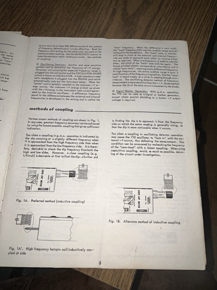 1959 EICO 710 GRID DIP METER Folder & Paperwork- Estate Piece, Read Below