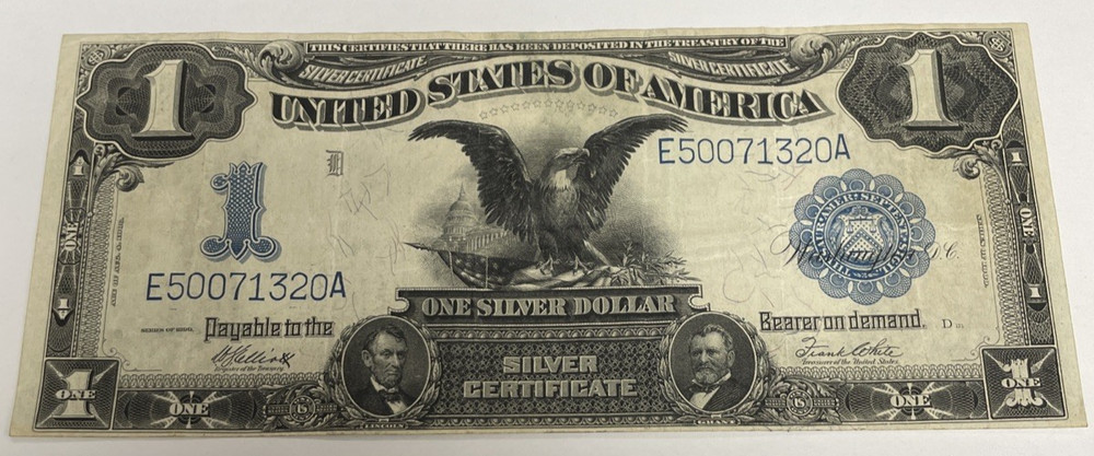 1899 $1 US SILVER CERTIFICATE LARGE NOTE BLACK EAGLE VERY NICE