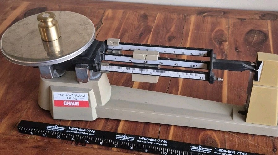 Ohaus 2610 Triple Beam Scale Off Approx .5 Gram