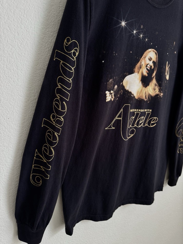 Adele Weekends With Adele Las Vegas Long Sleeve Shirt Black Medium Official