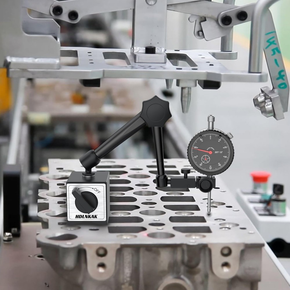 0-1"/0.001"Dial Indicator with 176lbs Max Pull Magnetic Base for Table Saw, CNC