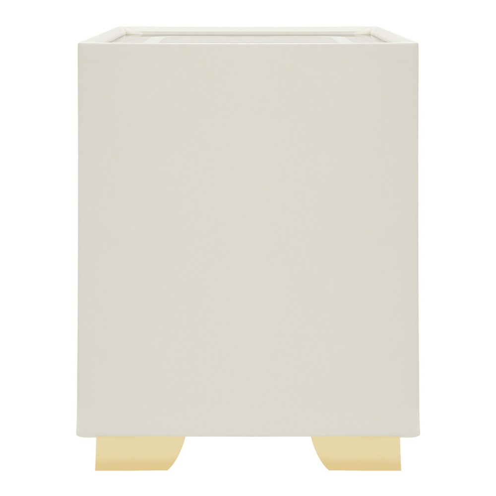 Led Nightstand with Wireless Charging and Safe Box Night Stand, Bedside Table
