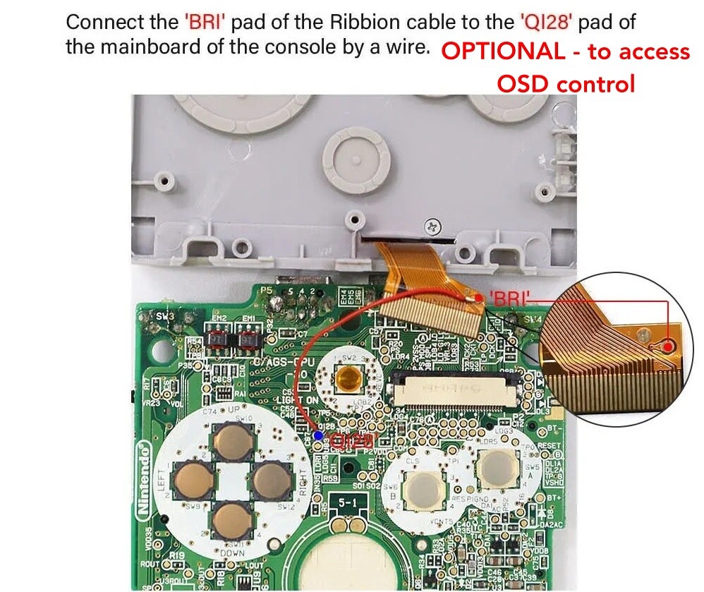 Gameboy Advance SP 720x480 IPS LCD Backlight Kit V5 3.0 *NO SOLDER* with Shell