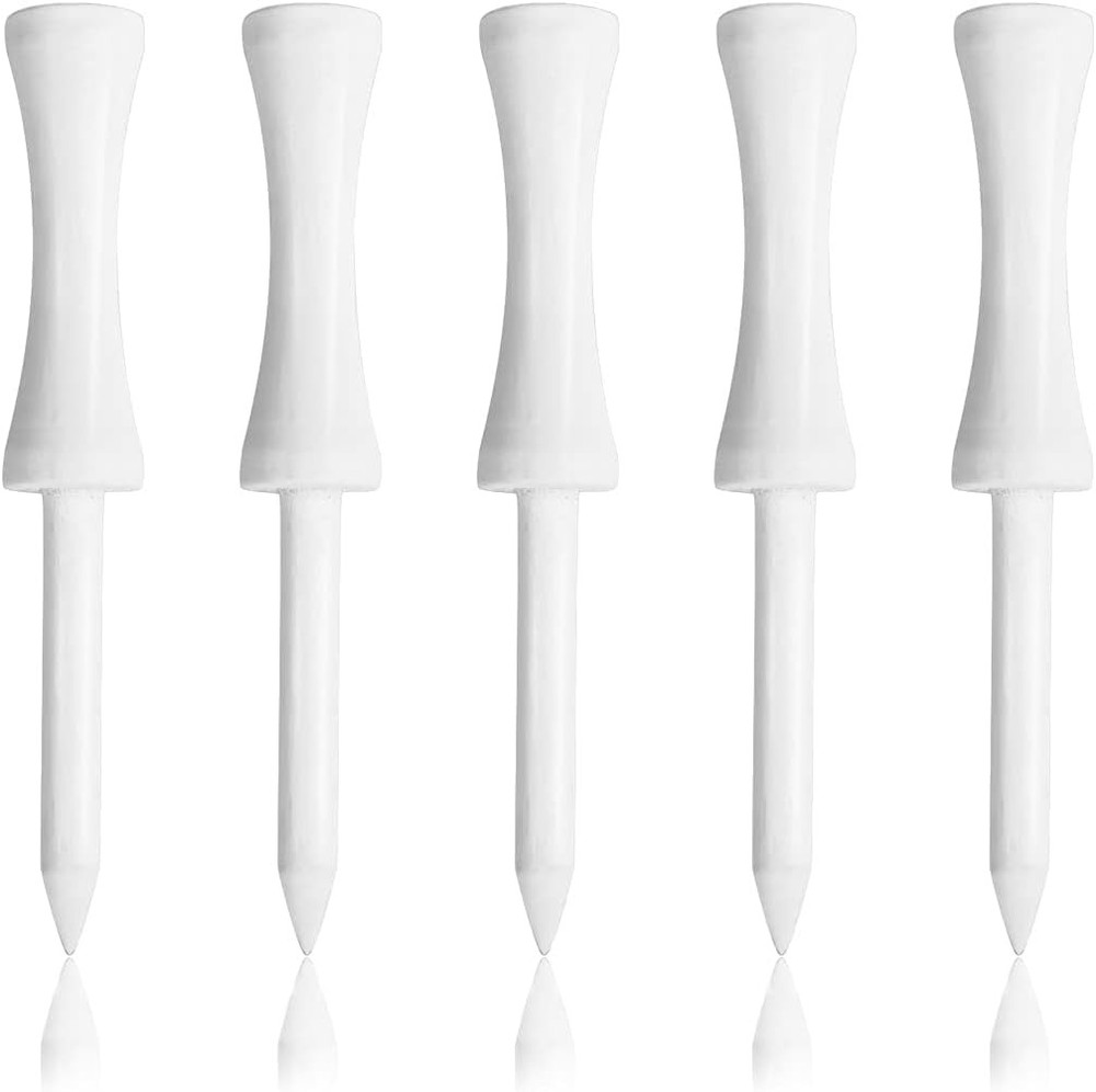 100 Count Step Down Wooden Golf Castle Tees for Consistent Tee Height