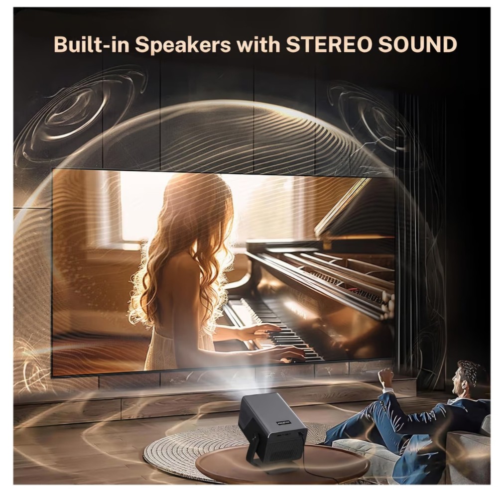 [2000 ANSI/AI Visual Calibration/4K Support] X7 Native 1080P Smart Projector wit