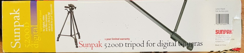 SUNPAK 5200D TRIPOD FOR DIGITAL CAMERAS CAMERA STAND [M]