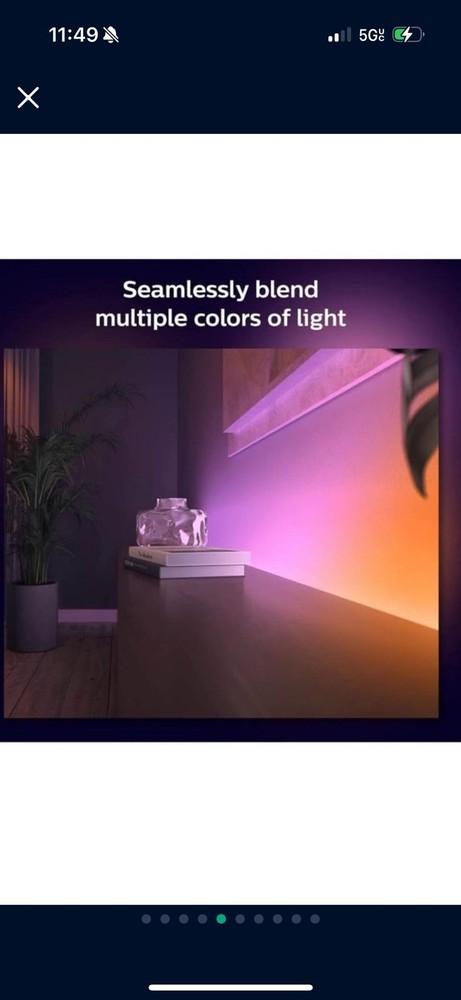Philips Hue Bluetooth Gradient Ambiance Smart Lightstrip 2m/6ft Base Kit with...