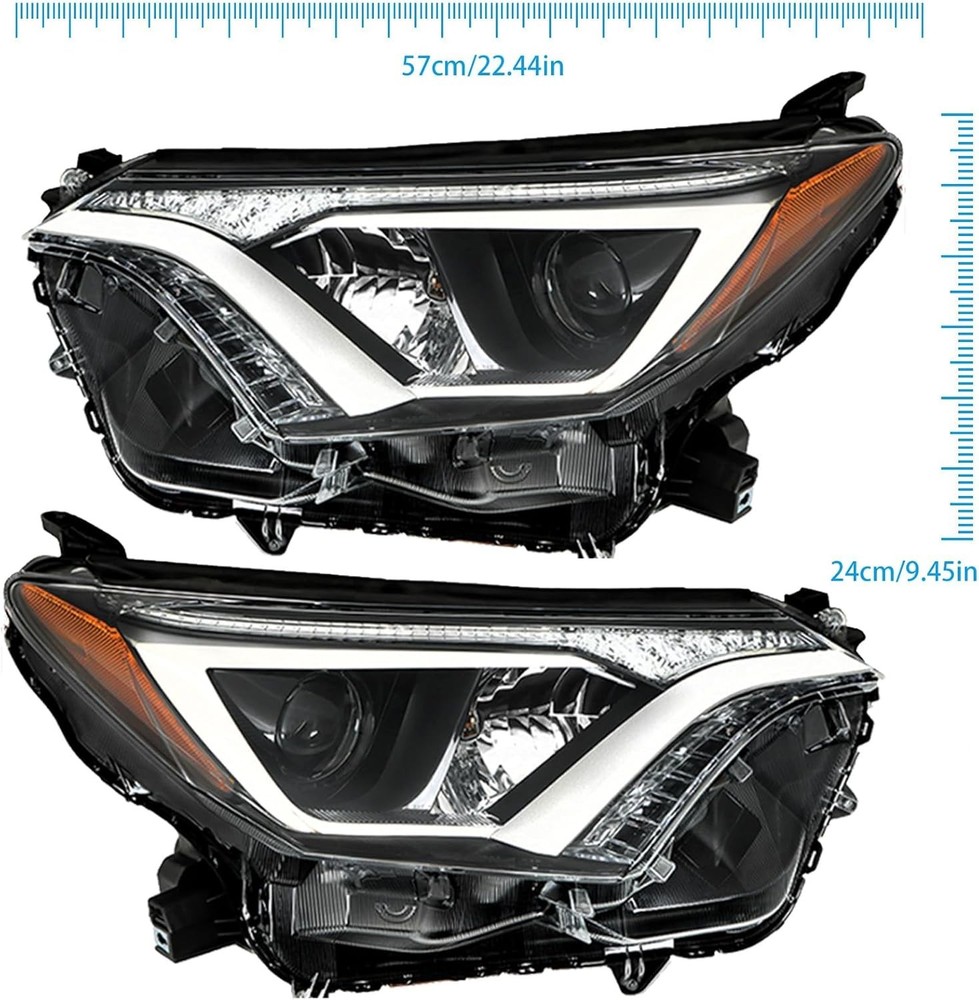 Left & Right Headlamps Assembly Replacement for 2016 2017 2018 Rav4