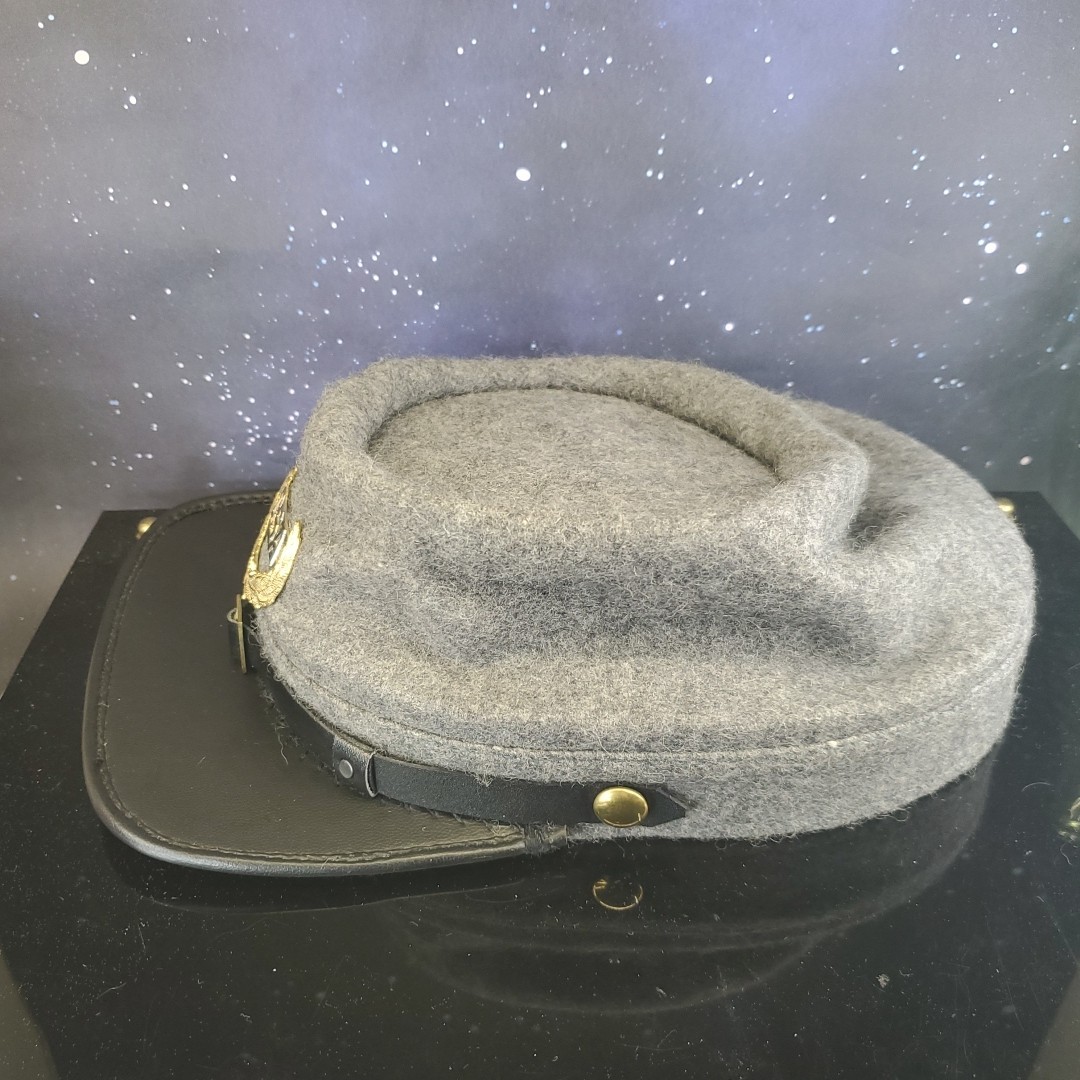 Reproduction Civil War CS CSA Kepi Campaigner Quality Wool Hat With Pin VGC