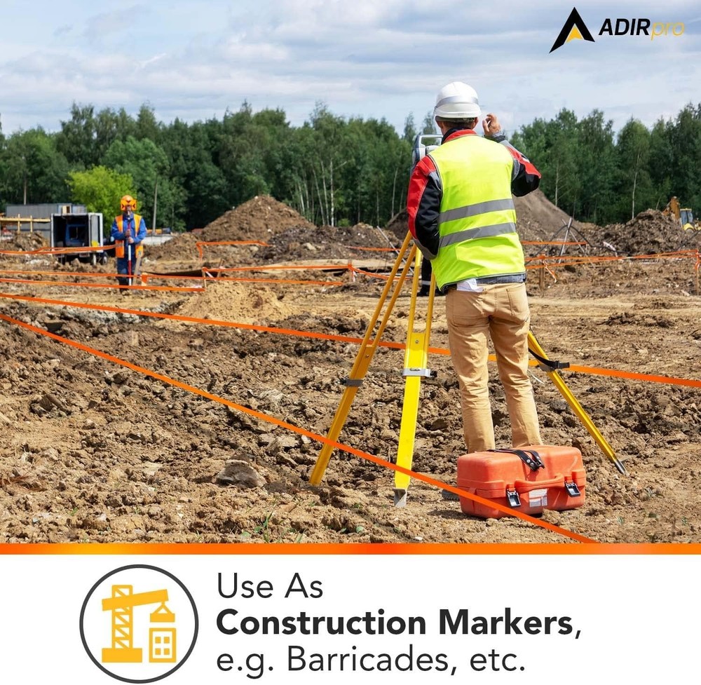 Neon Flagging Tape 12-Pack - Fluorescent Orange