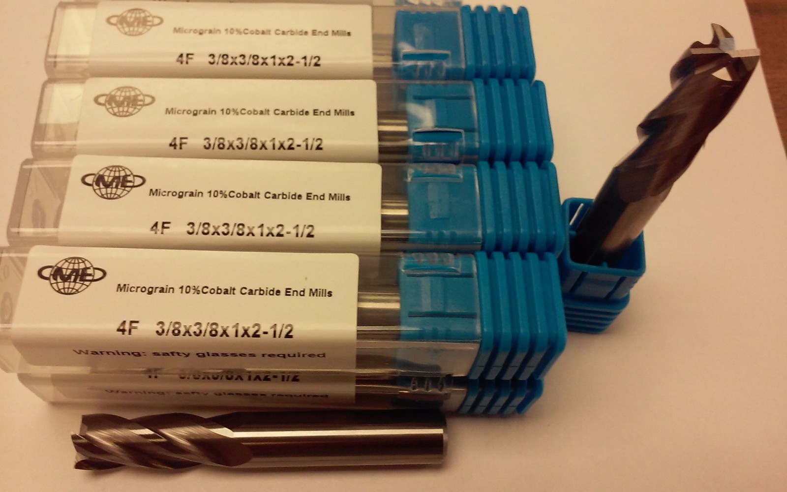 10pcs 3/8"x1x2-1/2 Solid Carbide End Mills,4flt s/e,center-cuting #1006-38-new