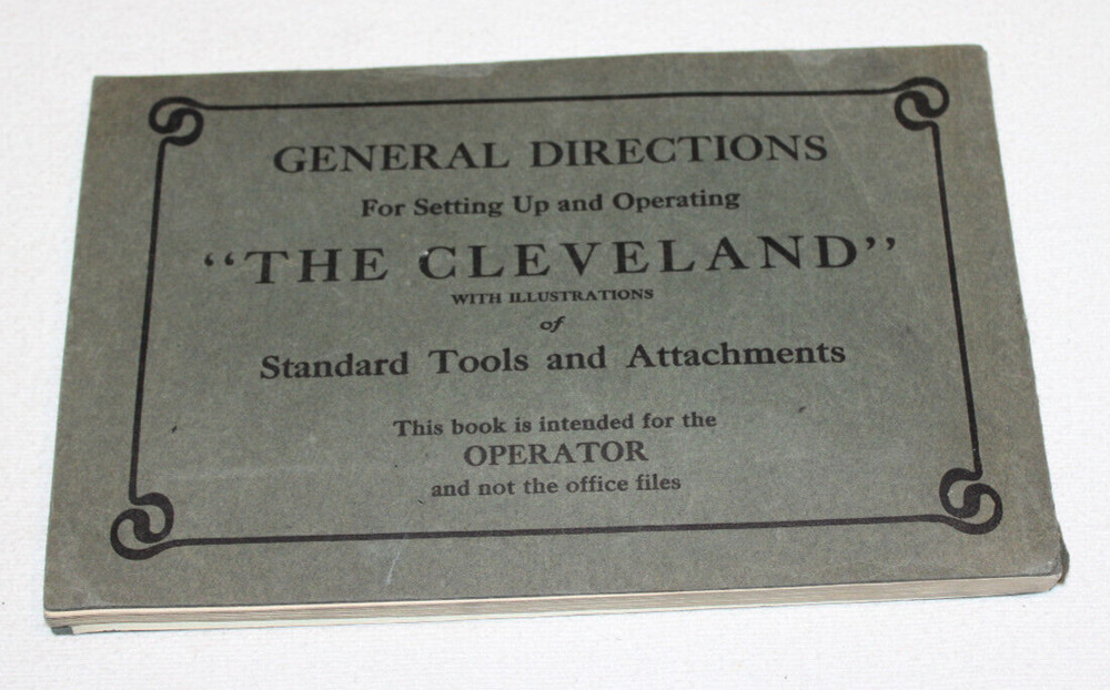 VTG "The Cleveland" Operator General Directions For Setting Up & Operating tools