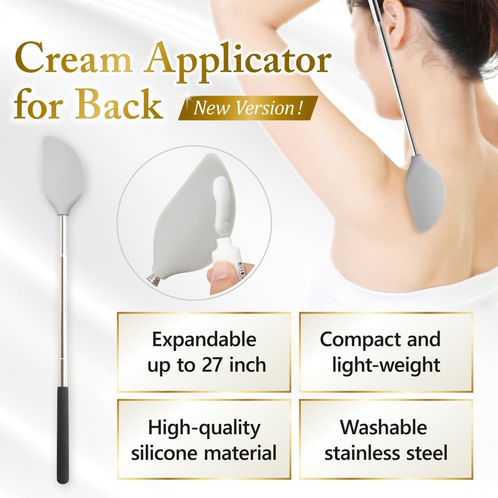 Adjustable Telescopic Back Cream Applicator Apply Sunscreen Lotion and Ointments