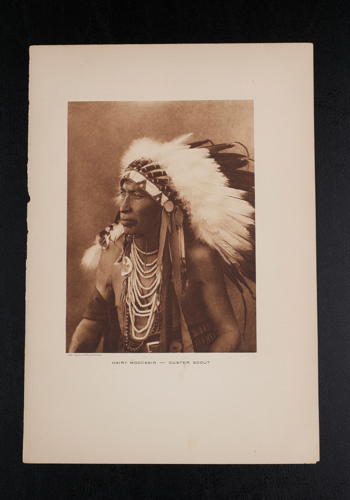 Lot of 4 Vintage Wanamaker Native American Photogravures: Custer Scouts, Crow