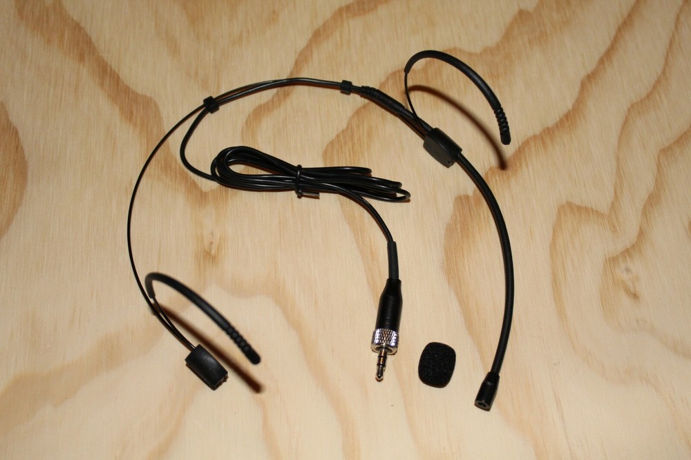 Black Double Earhook Headset Microphone for Sennheiser wireless Bodypack