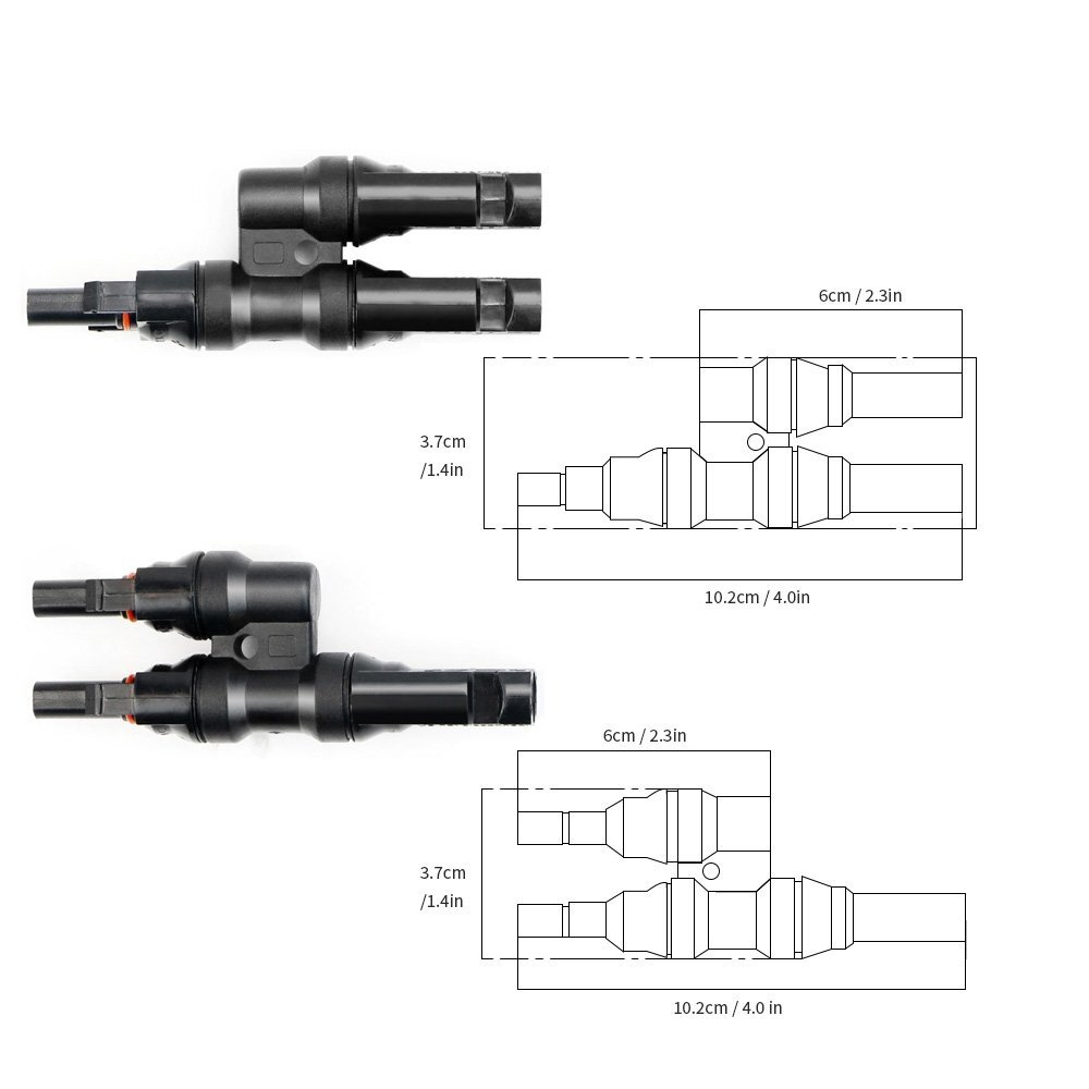 Solar Panel Y Branch Cable Connection Panel Parallel Connector MMF+FFM One Pair