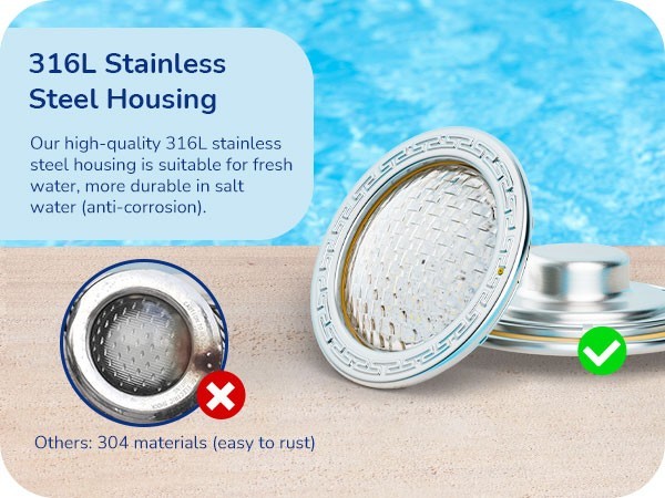 EDISHINE 12V LED Pool Lights for Inground Pool RGBW Dynamic Effects Waterproof