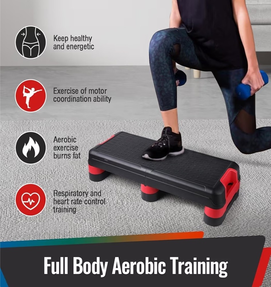 33.5" Aerobic Exercise Folding Step Platform for Home Workout, Configurable 3...