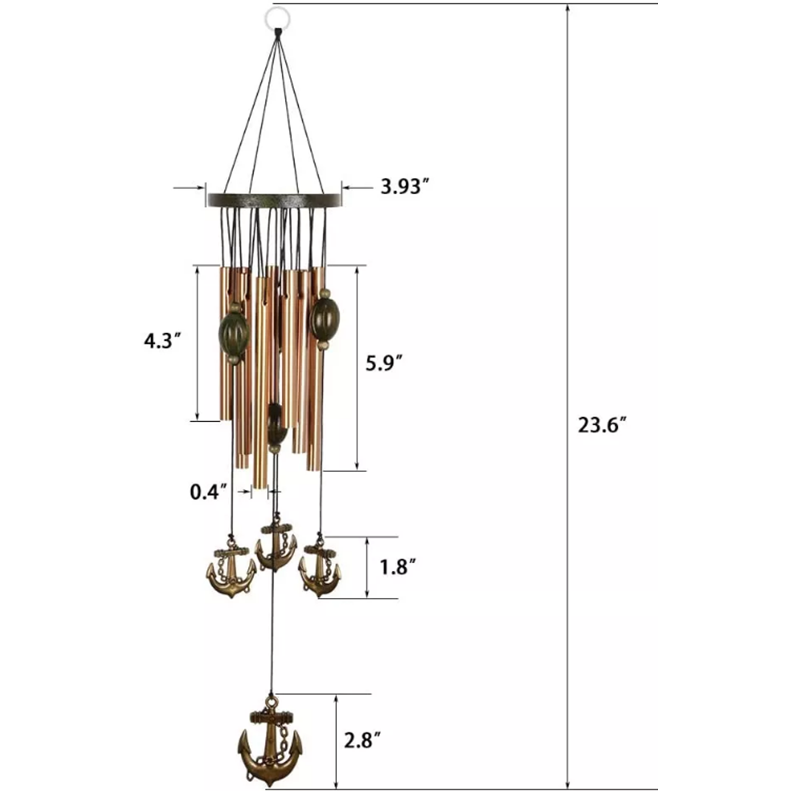 Wind Chimes Large Outdoor Deep Tone Chapel Bells 12 Tubes Gift Decor for Balcony