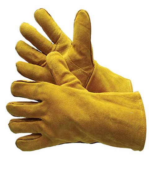 Brown Leather Welding Work Gloves - Large