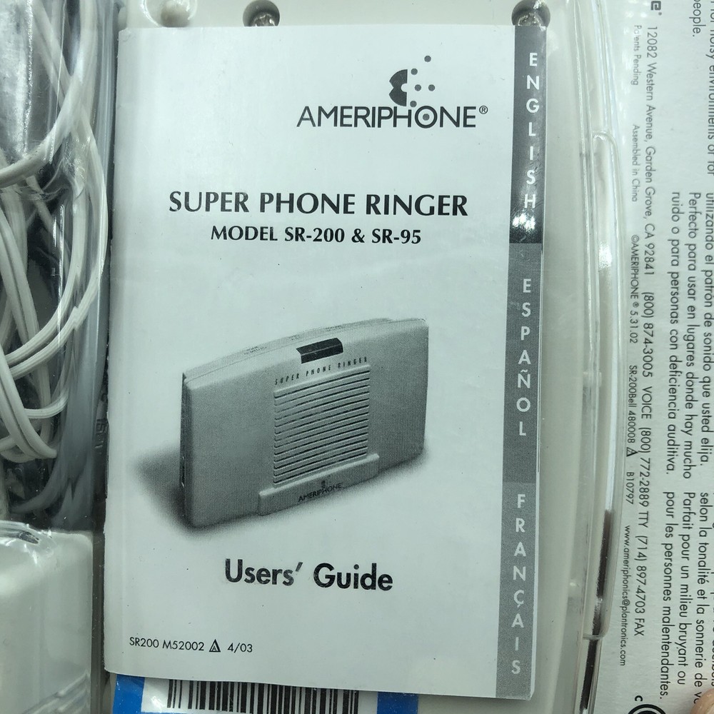 Ameriphone SR-200 95dB Super Loud Phone Ringer Lighted Visual Indicator