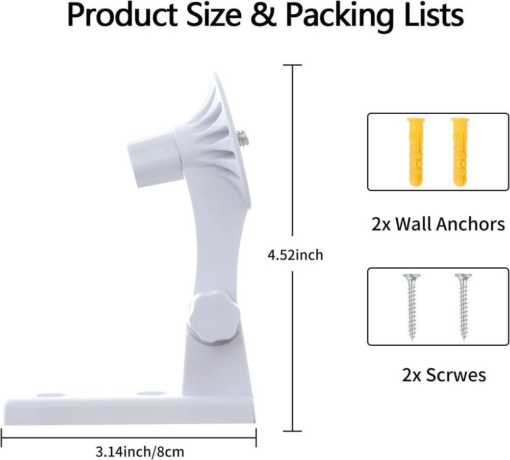 Wall Mount Compatible with Blink Mini Pan-Tilt Camera, 2 Pack Adjustable Angles