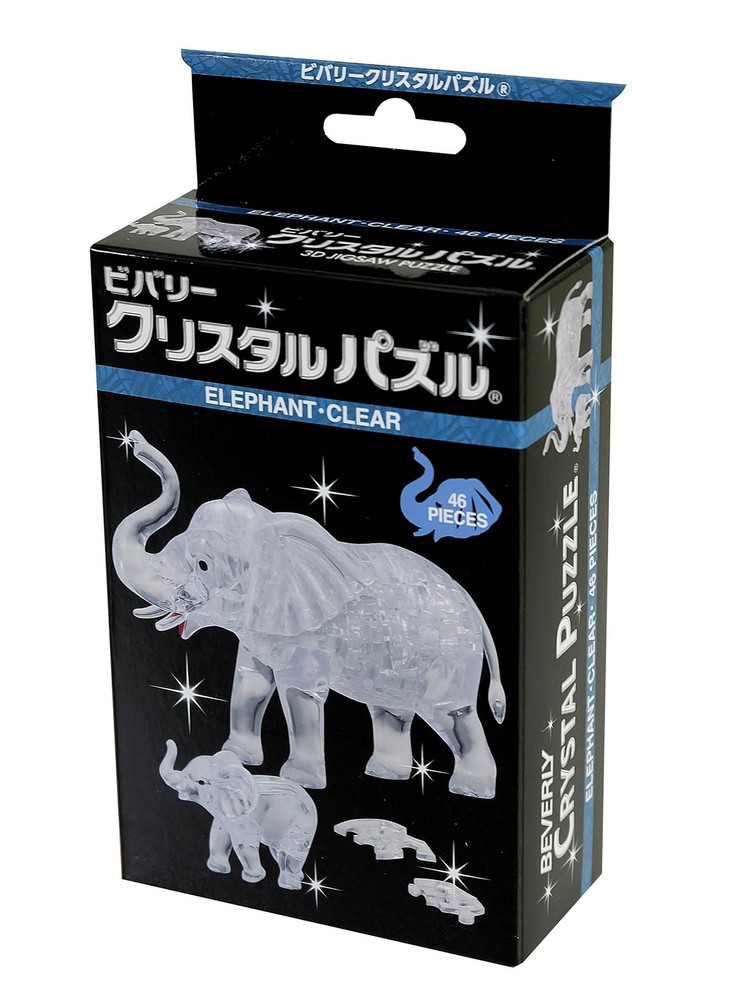 BEVERLY 46-piece Crystal Puzzle Elephant Clear
