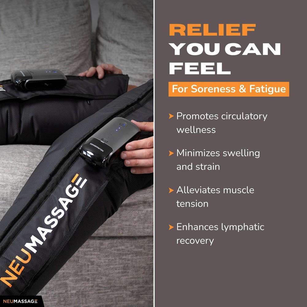 Professional Leg Compression Massager Recovery System | Cordless Rechargeable...
