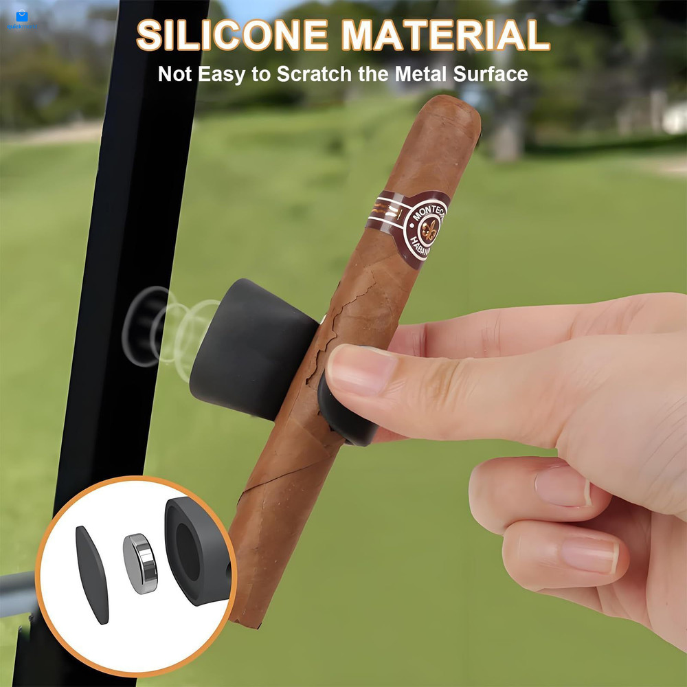 Audoyon Magnetic Cigar Holder for Golf Cart – Adjustable Stogie Black 1Pack